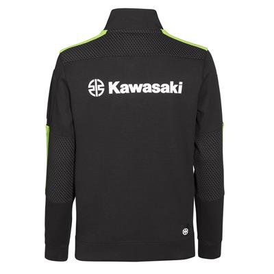 Kawasaki Erkek Fermuarlı Ceket Polar Siyah/Yeşil