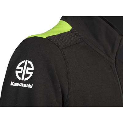 Kawasaki Erkek Fermuarlı Ceket Polar Siyah/Yeşil