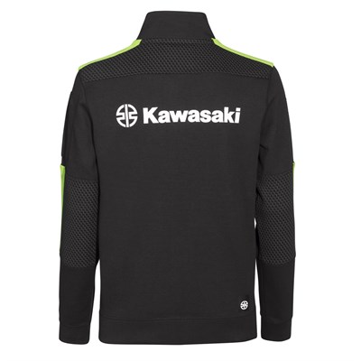 Kawasaki Erkek Fermuarlı Ceket Polar Siyah/Yeşil