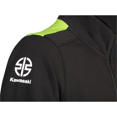 Kawasaki Erkek Fermuarlı Ceket Polar Siyah/Yeşil