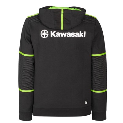 Kawasaki Erkek Kapüşonlu Ceket Polar Siyah/Yeşil