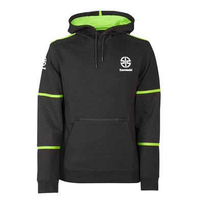 Kawasaki Erkek Kapüşonlu Ceket Polar Siyah/Yeşil