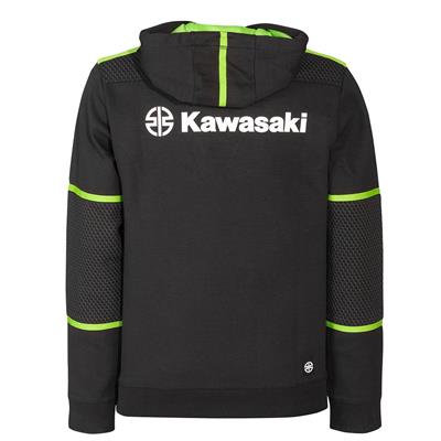 Kawasaki Erkek Kapüşonlu Ceket Polar Siyah/Yeşil