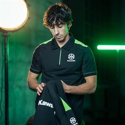 Kawasaki Erkek Polo Yaka Tişört Siyah/Yeşil