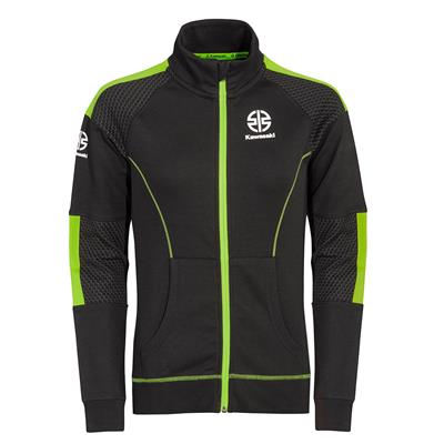 Kawasaki Kadın Fermuarlı Ceket Polar Siyah/Yeşil