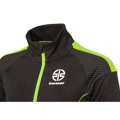 Kawasaki Kadın Fermuarlı Ceket Polar Siyah/Yeşil
