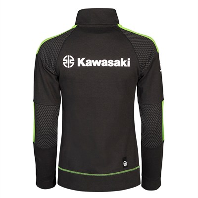 Kawasaki Kadın Fermuarlı Ceket Polar Siyah/Yeşil