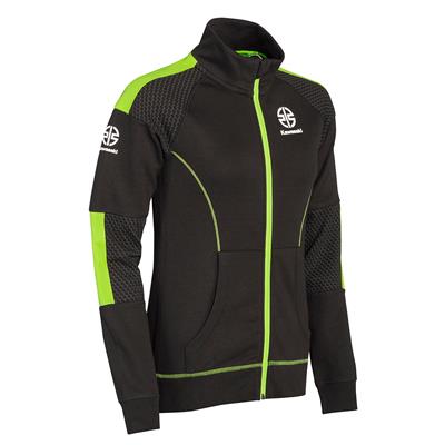 Kawasaki Kadın Fermuarlı Ceket Polar Siyah/Yeşil