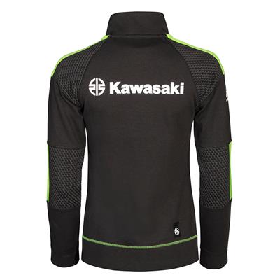 Kawasaki Kadın Fermuarlı Ceket Polar Siyah/Yeşil