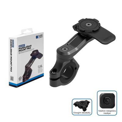 Quadlock Motosiklet Gidon Bağlantılı Pro Telefon Tutucu Seti