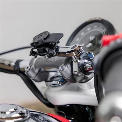 Quadlock Motosiklet Scooter Gidon Bağlantılı Pro Chrome Telefon Tutucu Seti