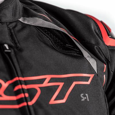 RST S1 Mevsimlik Motosiklet Ceketi Siyah Kırmızı