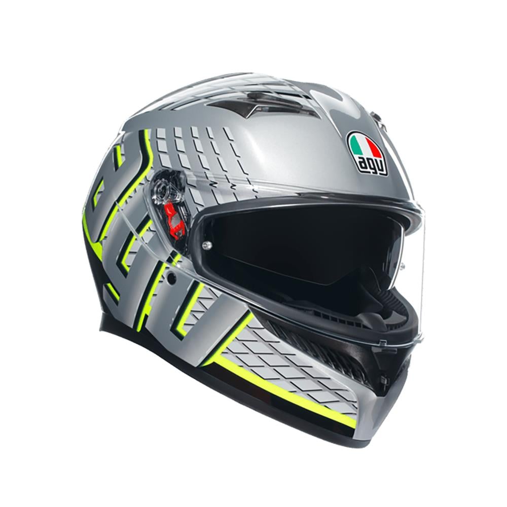 Agv K3 Fortify Grey Blk Yellow Fluo Kapalı Kask