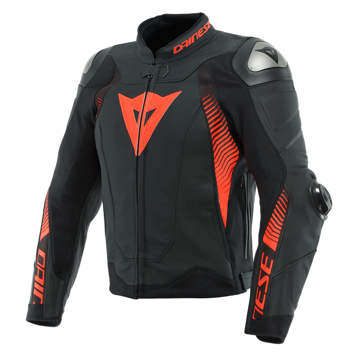 Dainese Super Speed 4 Black Matt Fluo Red Deri Ceket