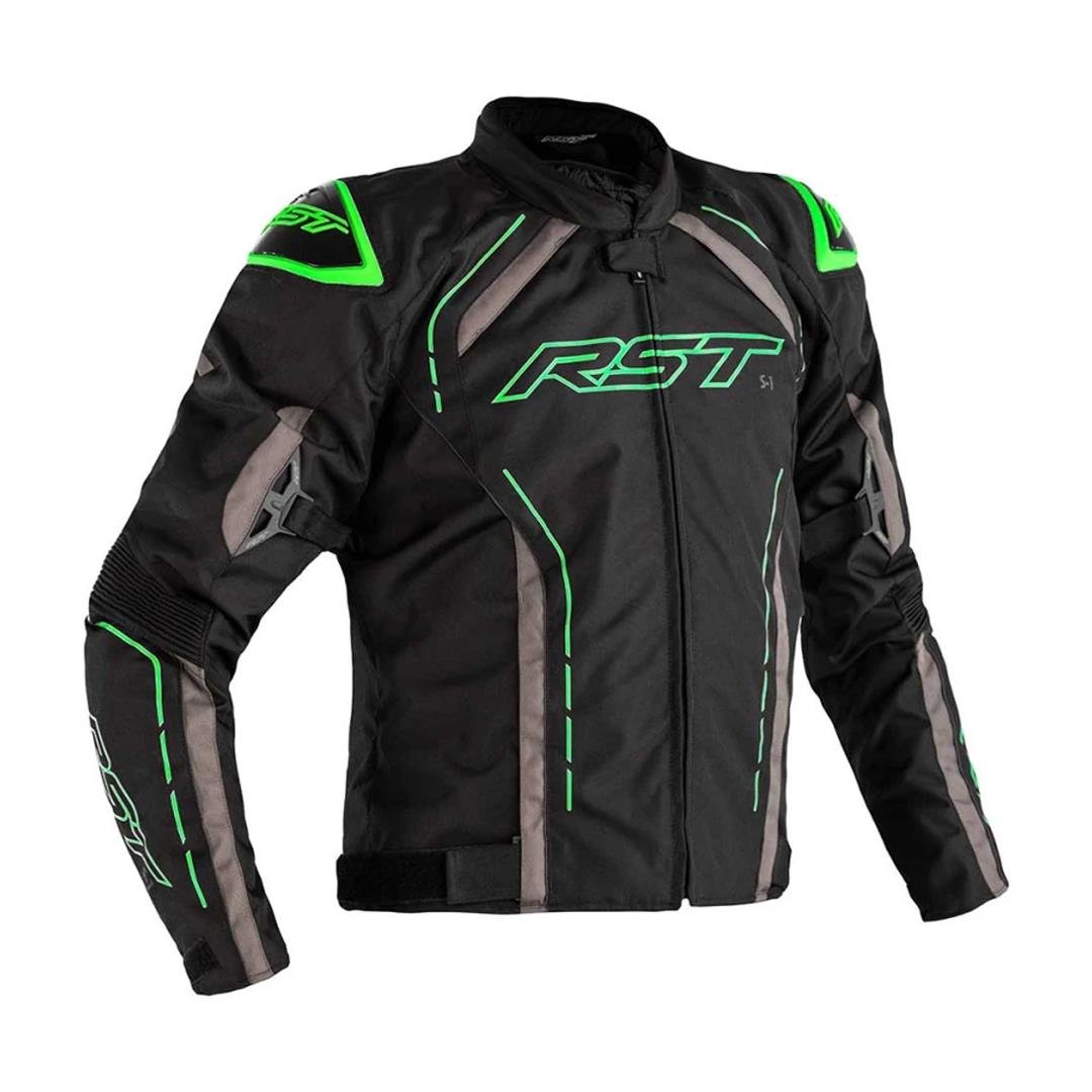 RST S1 Mevsimlik Motosiklet Ceketi Siyah Neon Yeşil