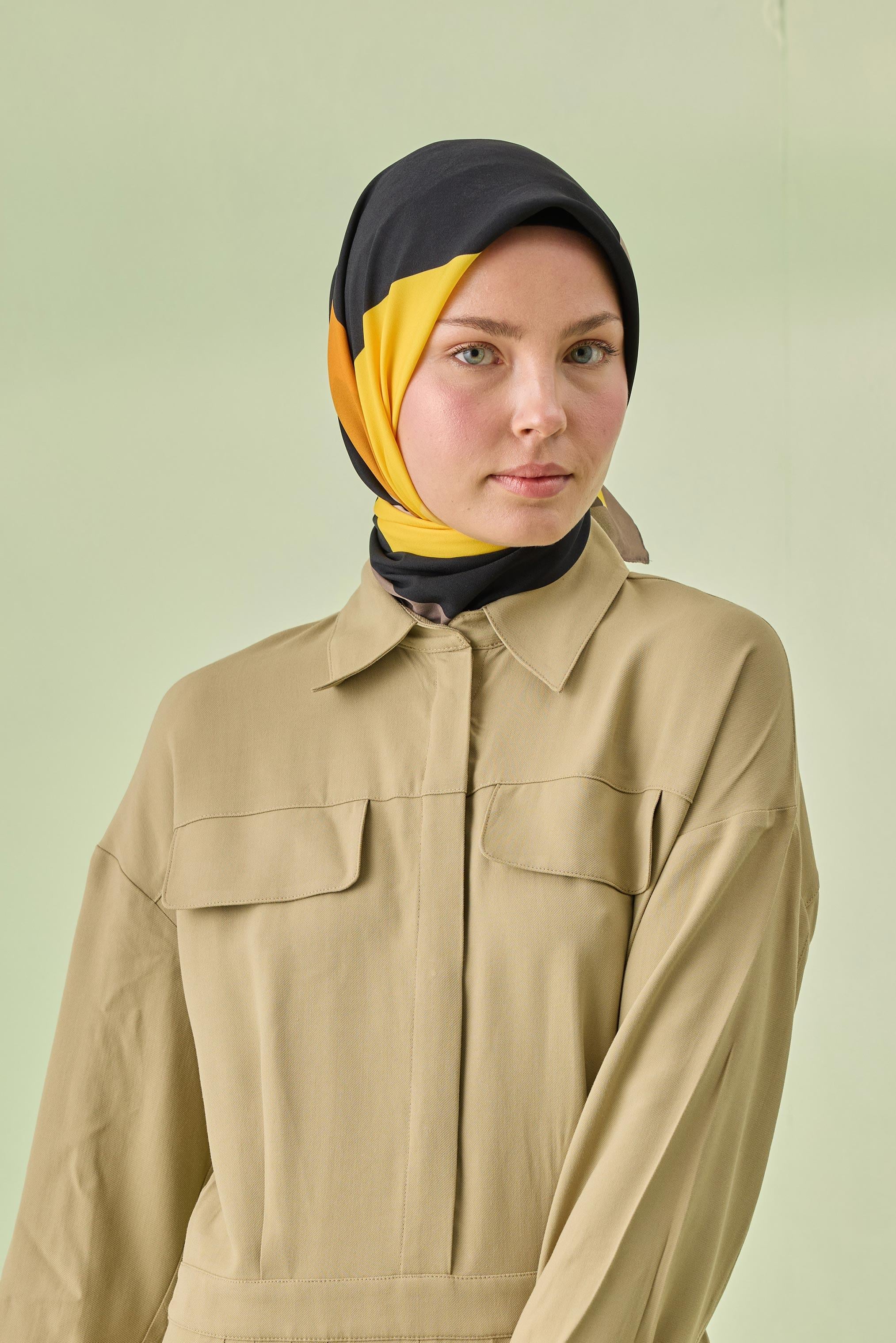 GOLD GRAFİK EŞARP SARI