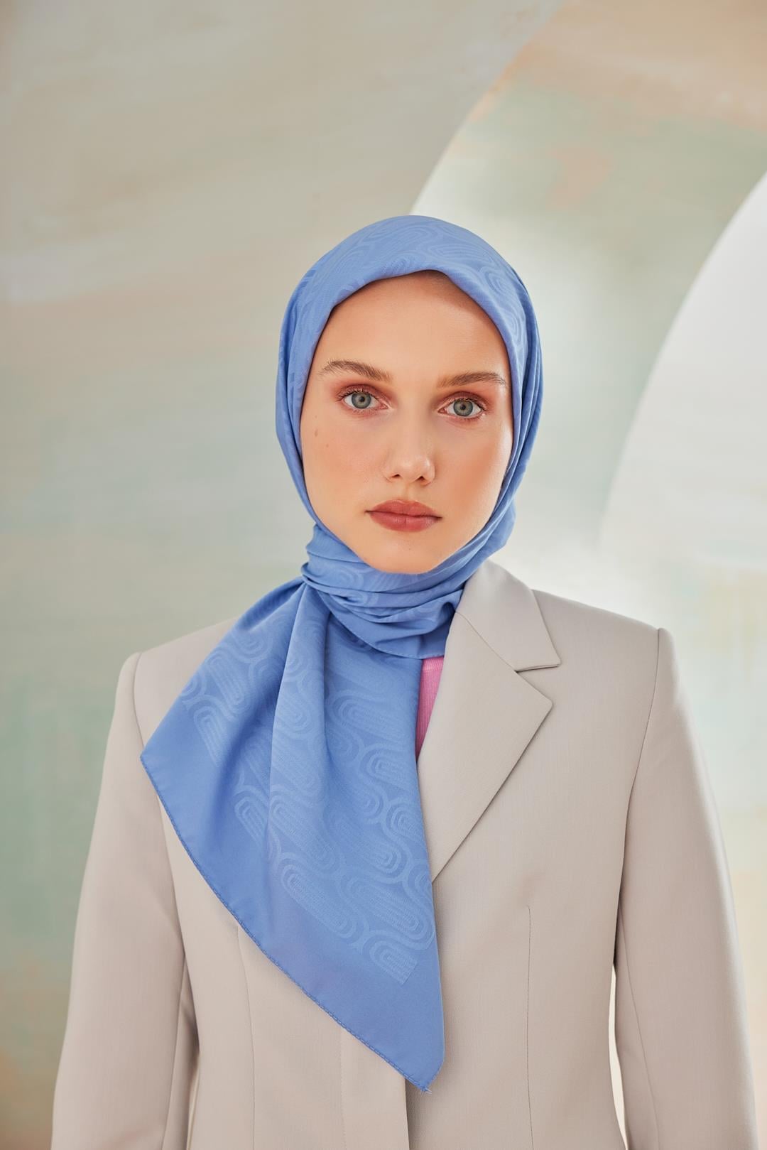 DÜZ CAPRİ SARMAL EŞARP MAVİ