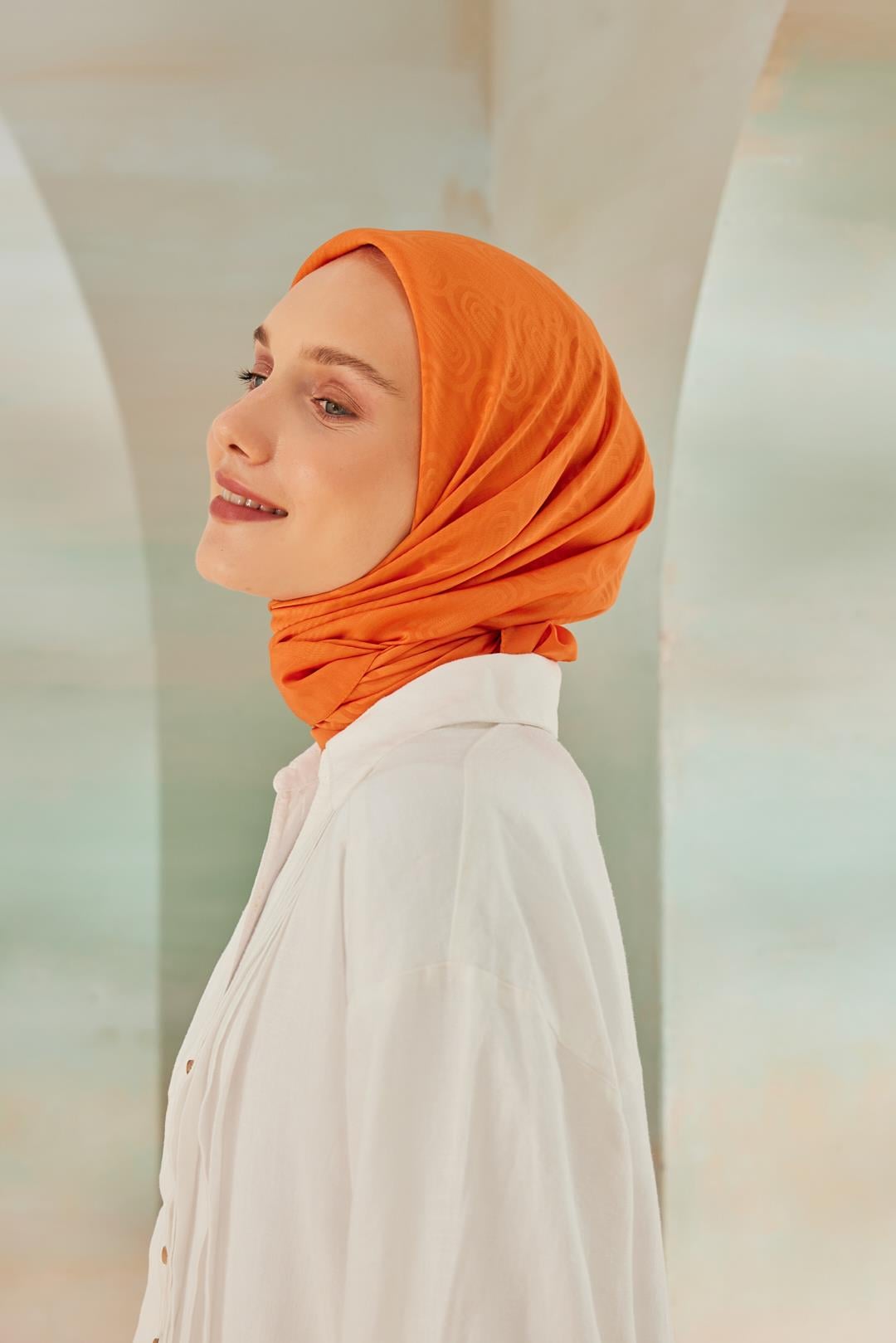 DÜZ CAPRİ SARMAL EŞARP TURUNCU
