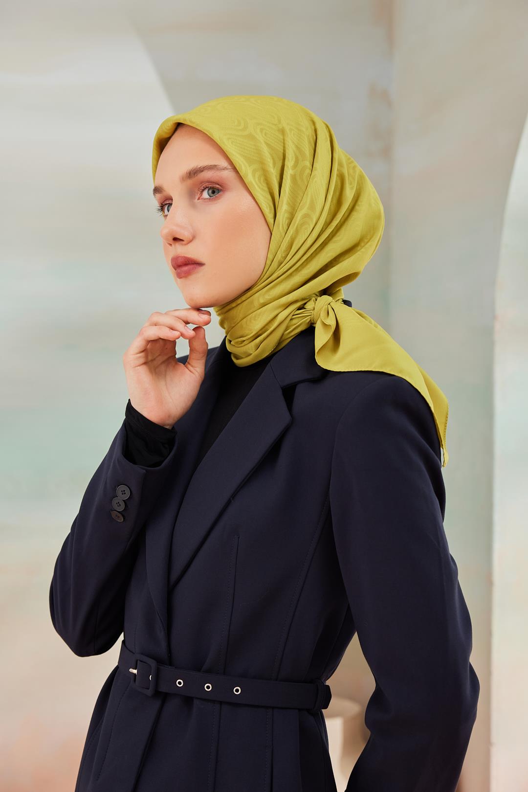 DÜZ CAPRİ SARMAL EŞARP YAĞ YEŞİLİ