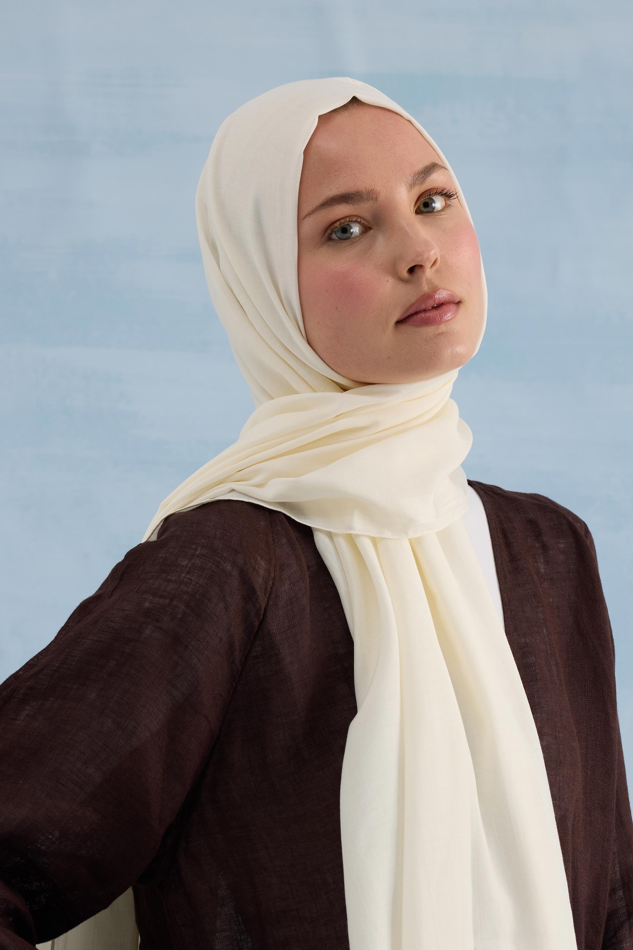 DÜZ PAMUK İPEK ŞAL EKRU