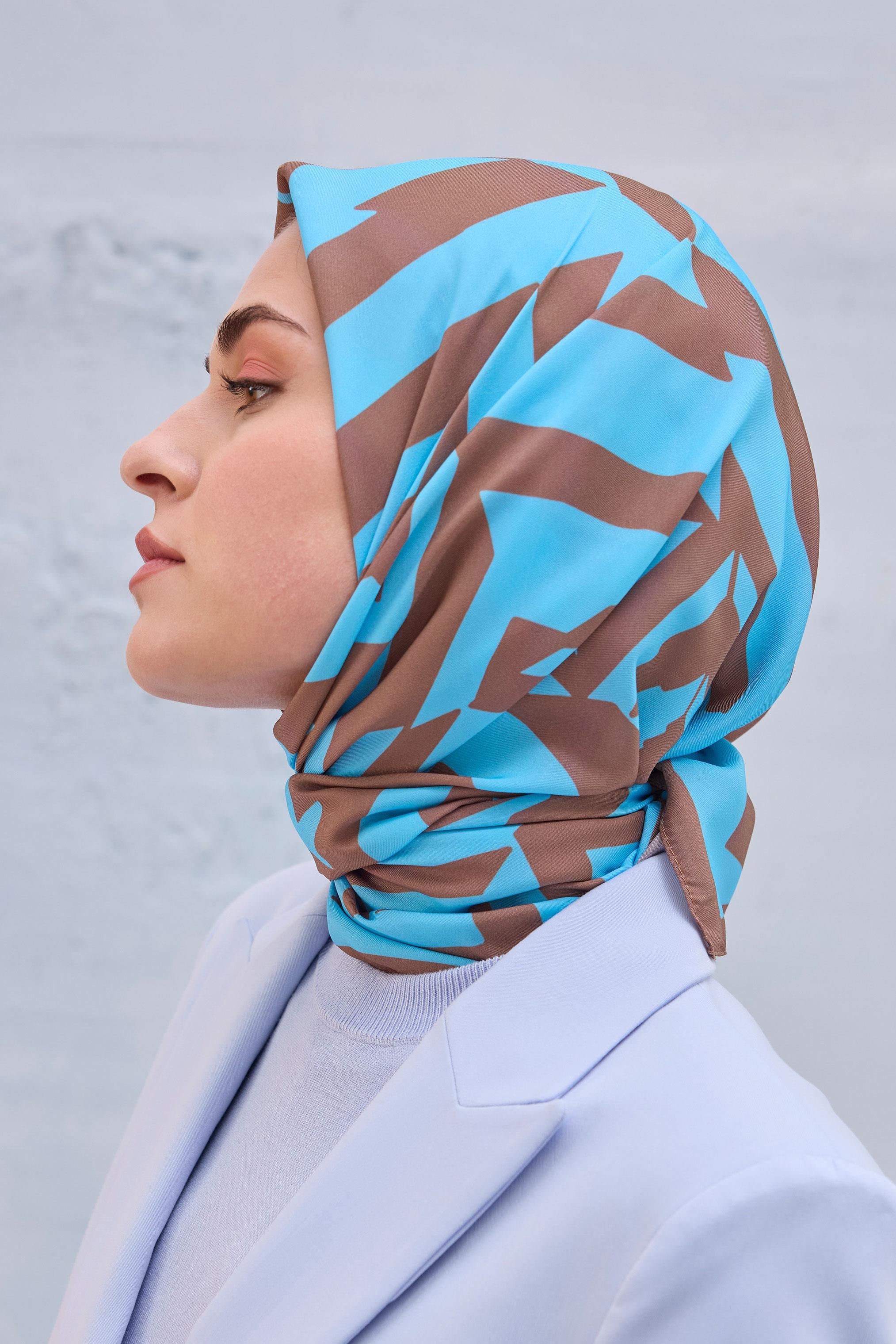 GOLD KARE EŞARP MAVİ