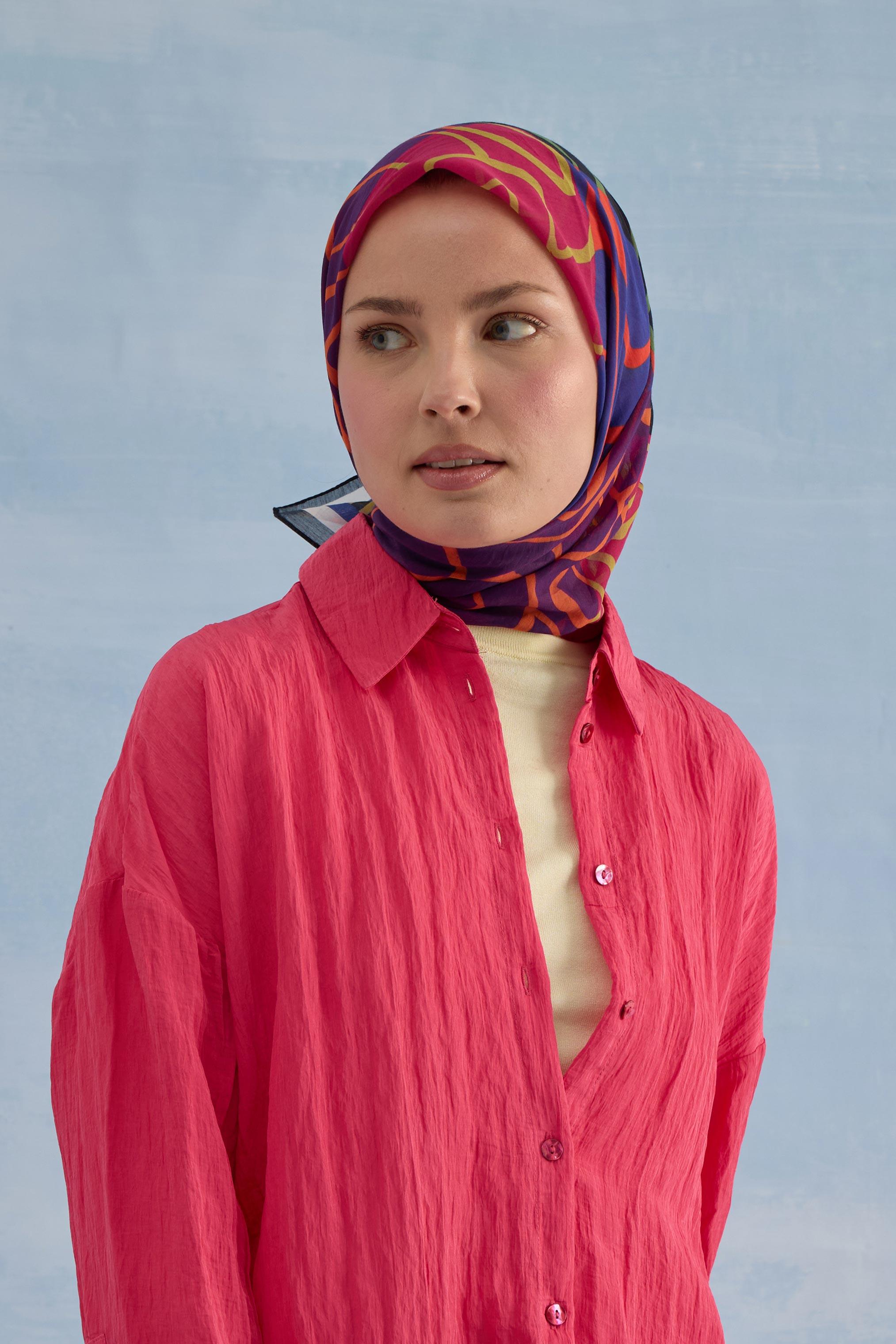 KARE PAMUK İPEK EŞARP SİYAH