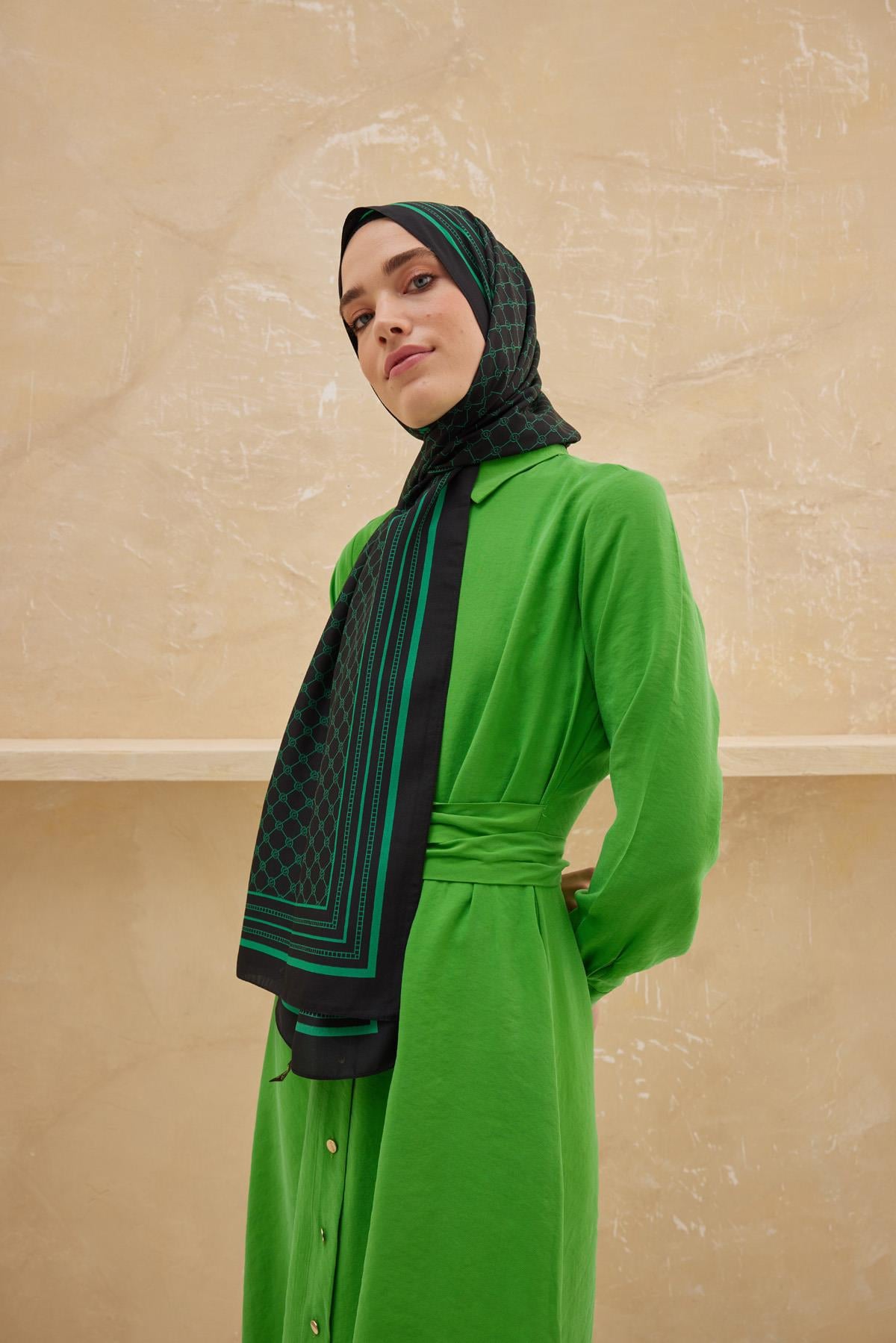 MONOGRAM MEDİNE ŞAL YEŞİL