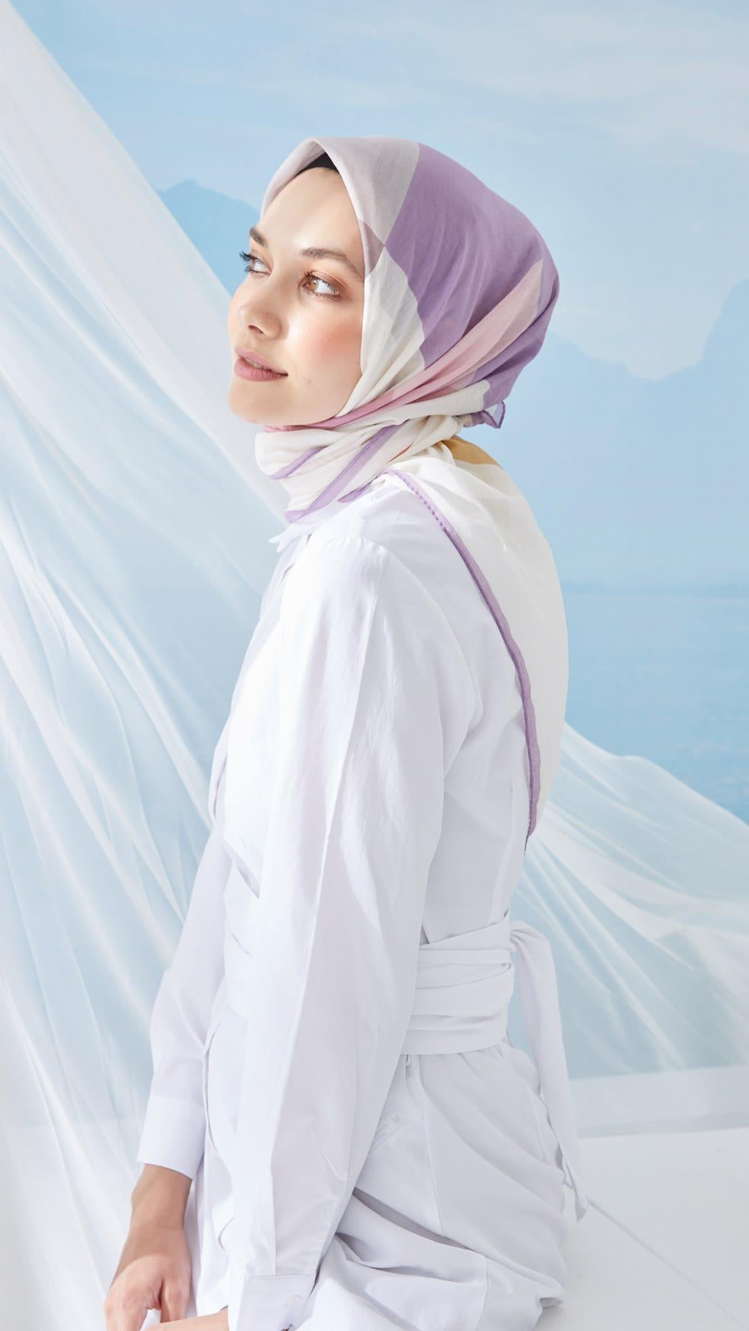 Pamuk İpek Küp Eşarp LİLA