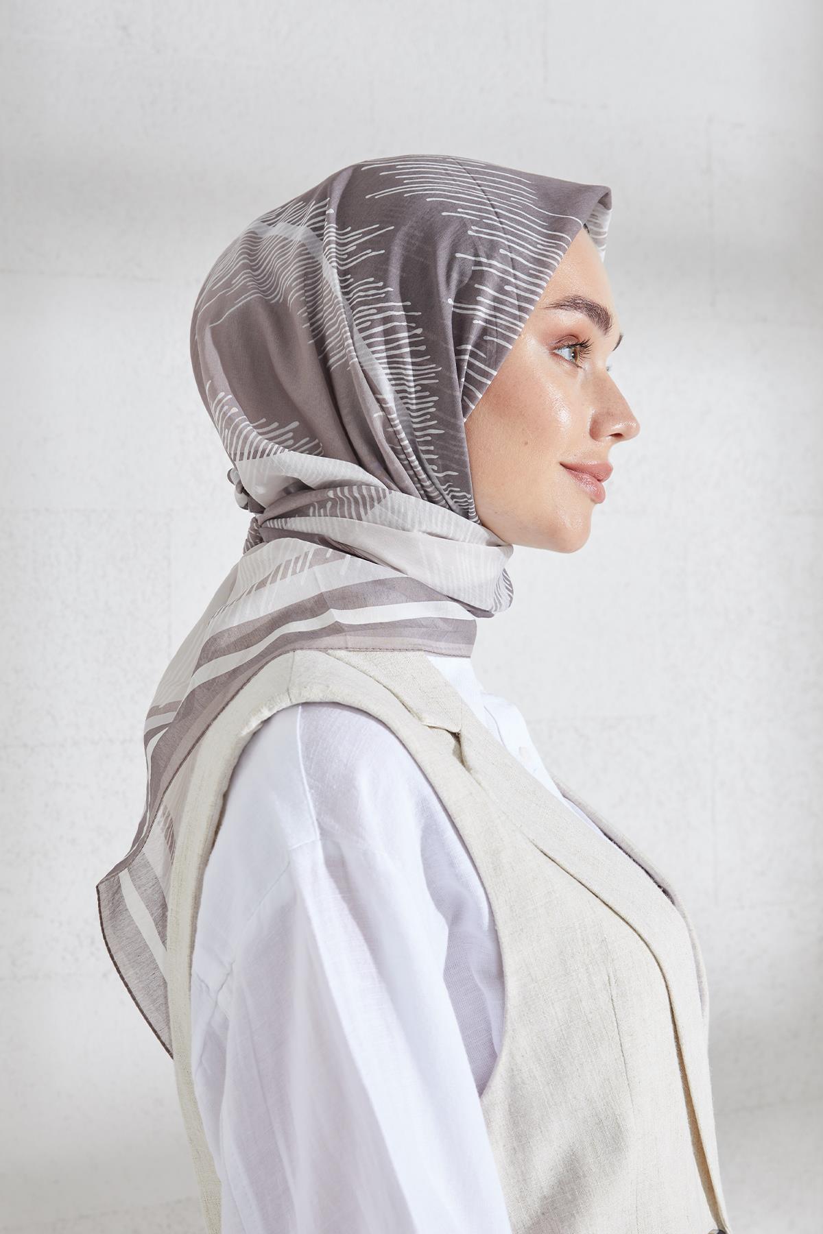 PURE ÇİZGİLİ EŞARP VİZON