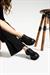 Siyah Ona Bağcıklı Hakiki Deri Kadın Loafer Ayakkabı