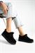 Siyah Riva Bağcıklı İçi Peluşlu Hakiki Deri Kadın Loafer Ayakkabı