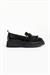 Siyah Rugan Miche Hakiki Deri Kadın Loafer Ayakkabı