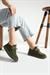 Yeşil Riva Bağcıklı Hakiki Deri Kadın Loafer Ayakkabı