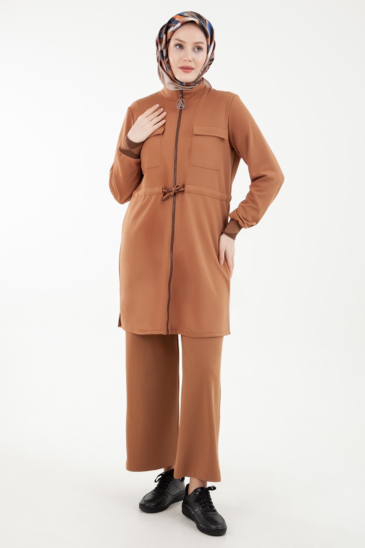 ARMİNE TREND Ceketli Pantolonlu İkili Takım Latte 23KT639