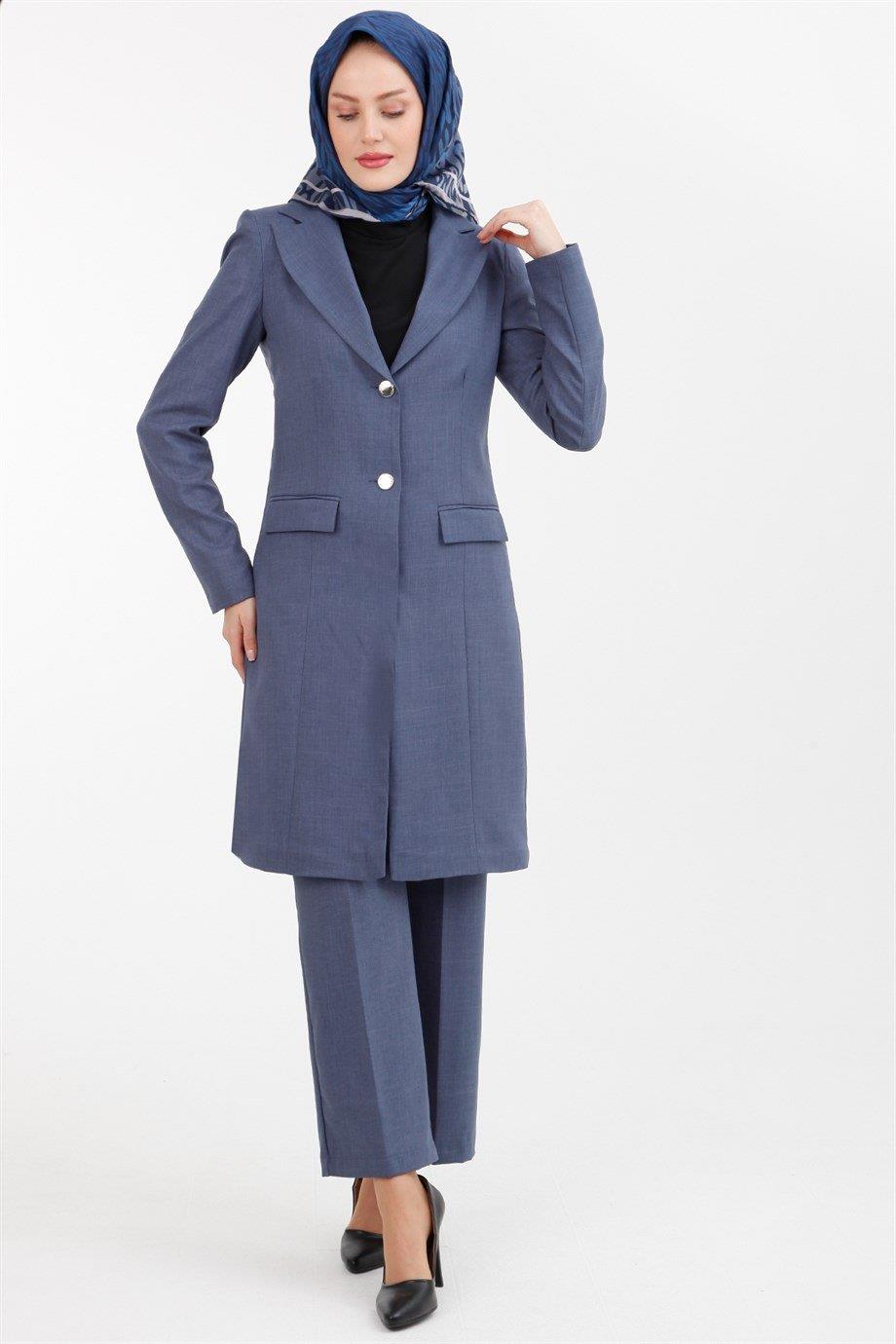ARMİNE TREND Pantolon Ceketli Takım 22KT610-İndigo