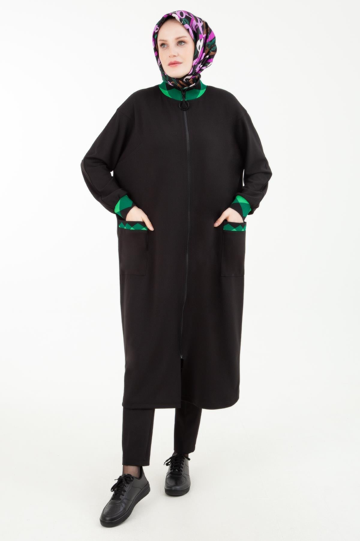 ARMİNE TREND Ribana Detaylı Önden Fermuarlı Giy Çık 23KT432