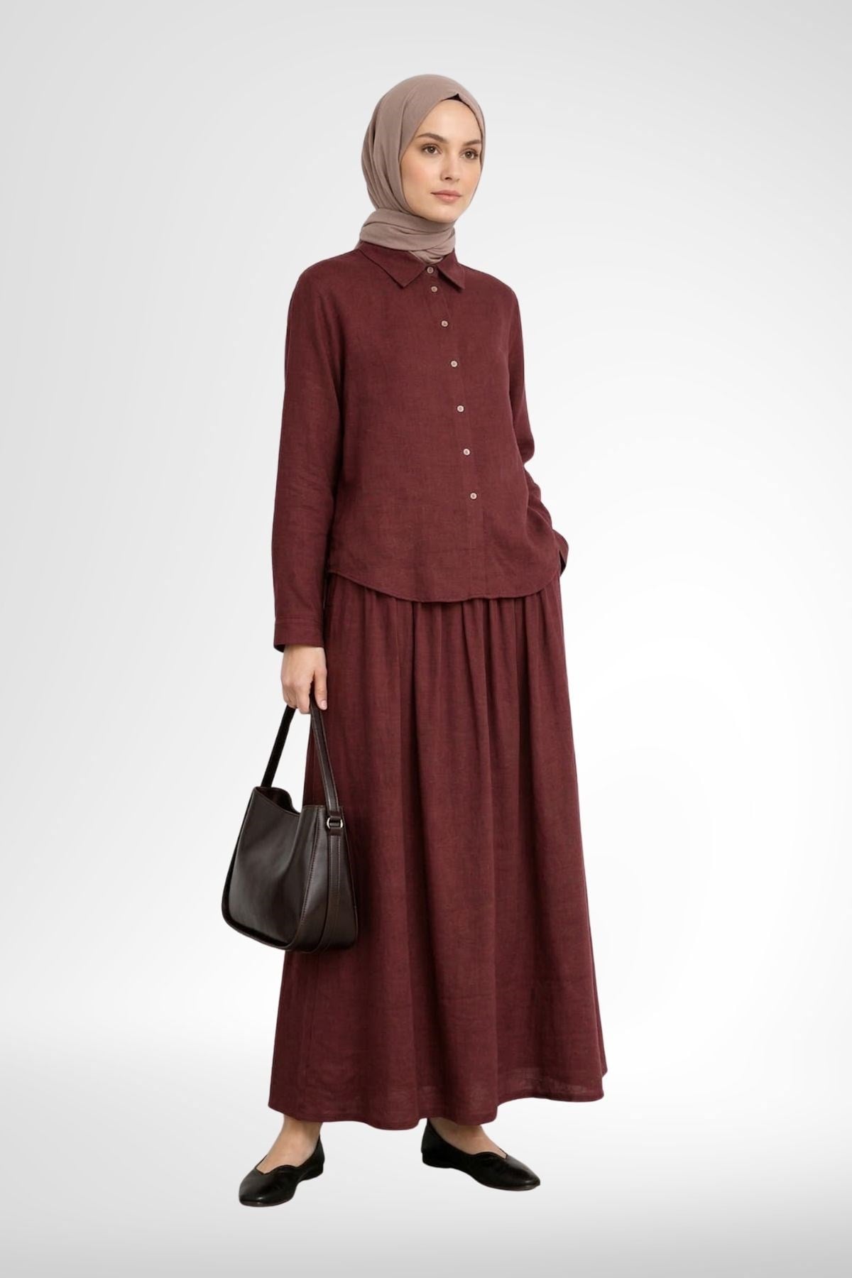 Armine Trend 26YT626 Basic Keten Etekli Takım - Bordo