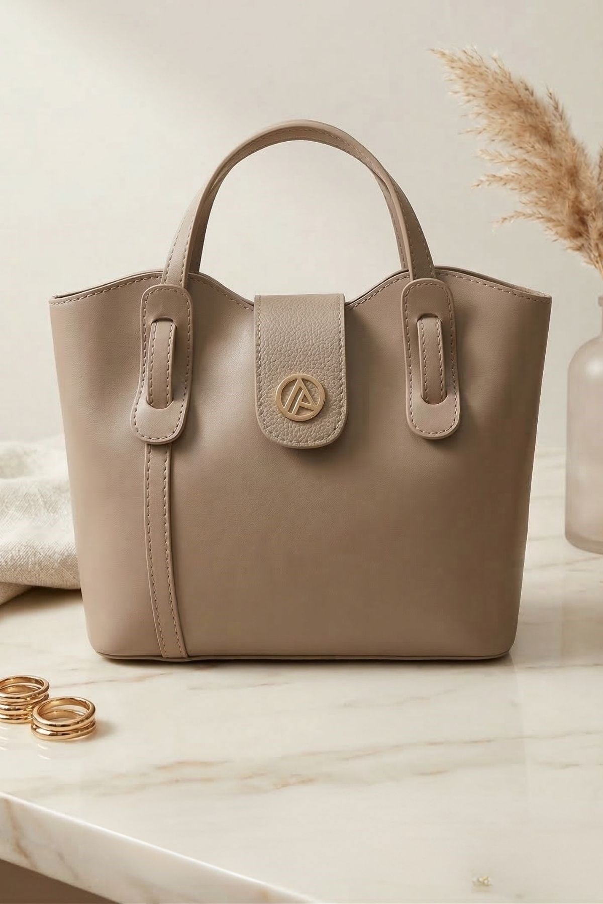 Armine Trend Logolu El Çantası Vizon ARM151