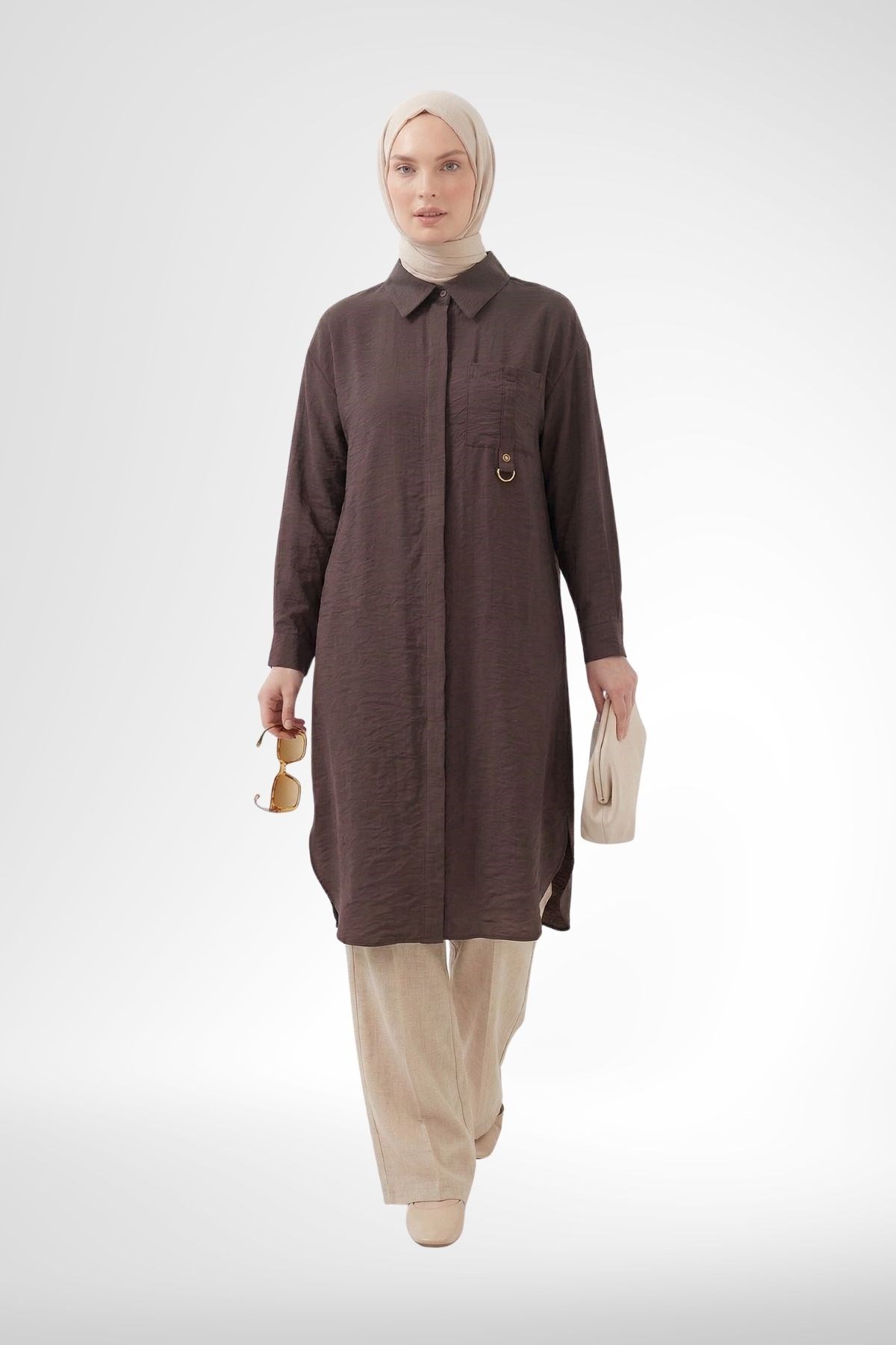 Armine Trend Uzun Tunik Kahverengi 26YT419