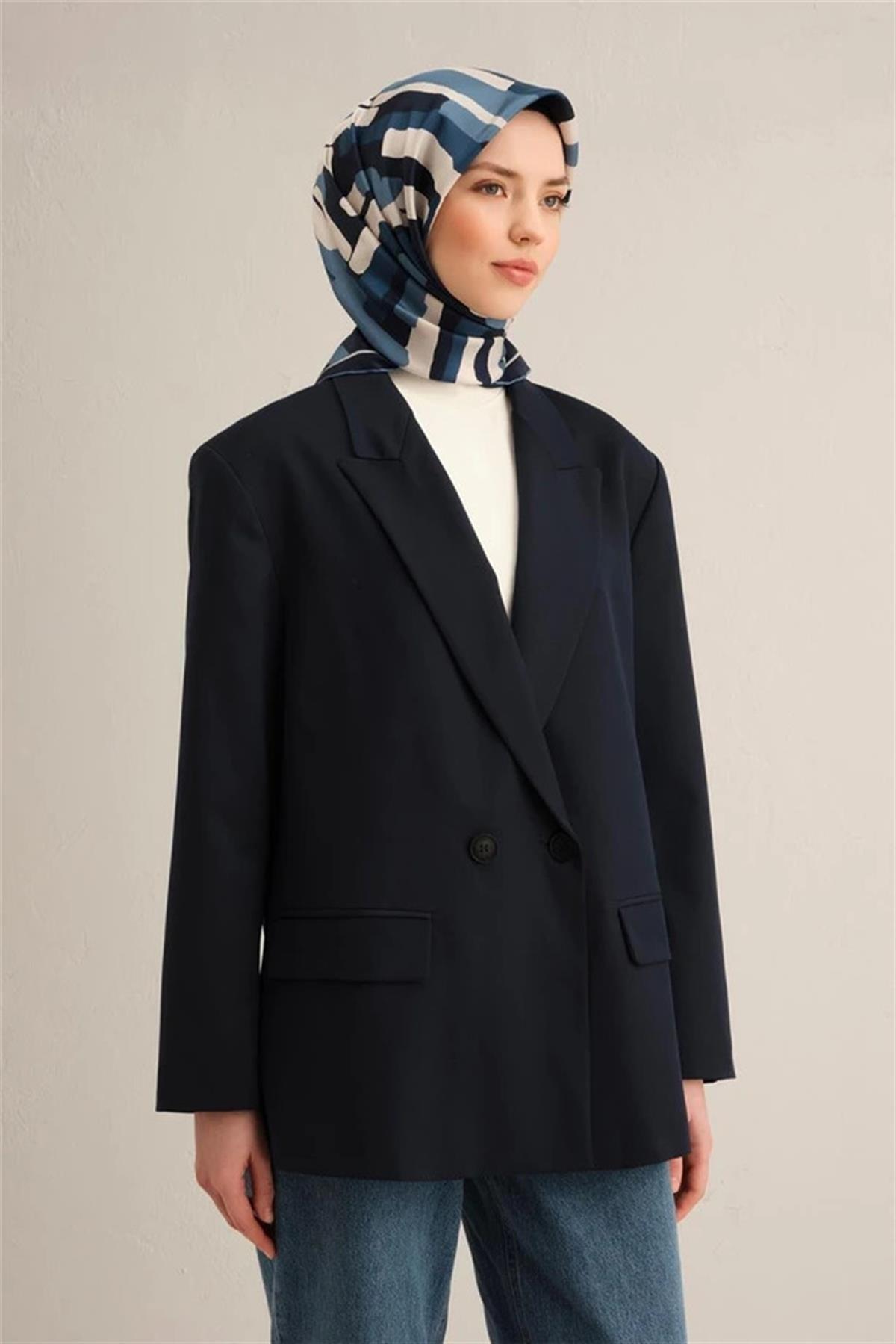 Armine Desenli Saf İpek Twill Eşarp 9303--86