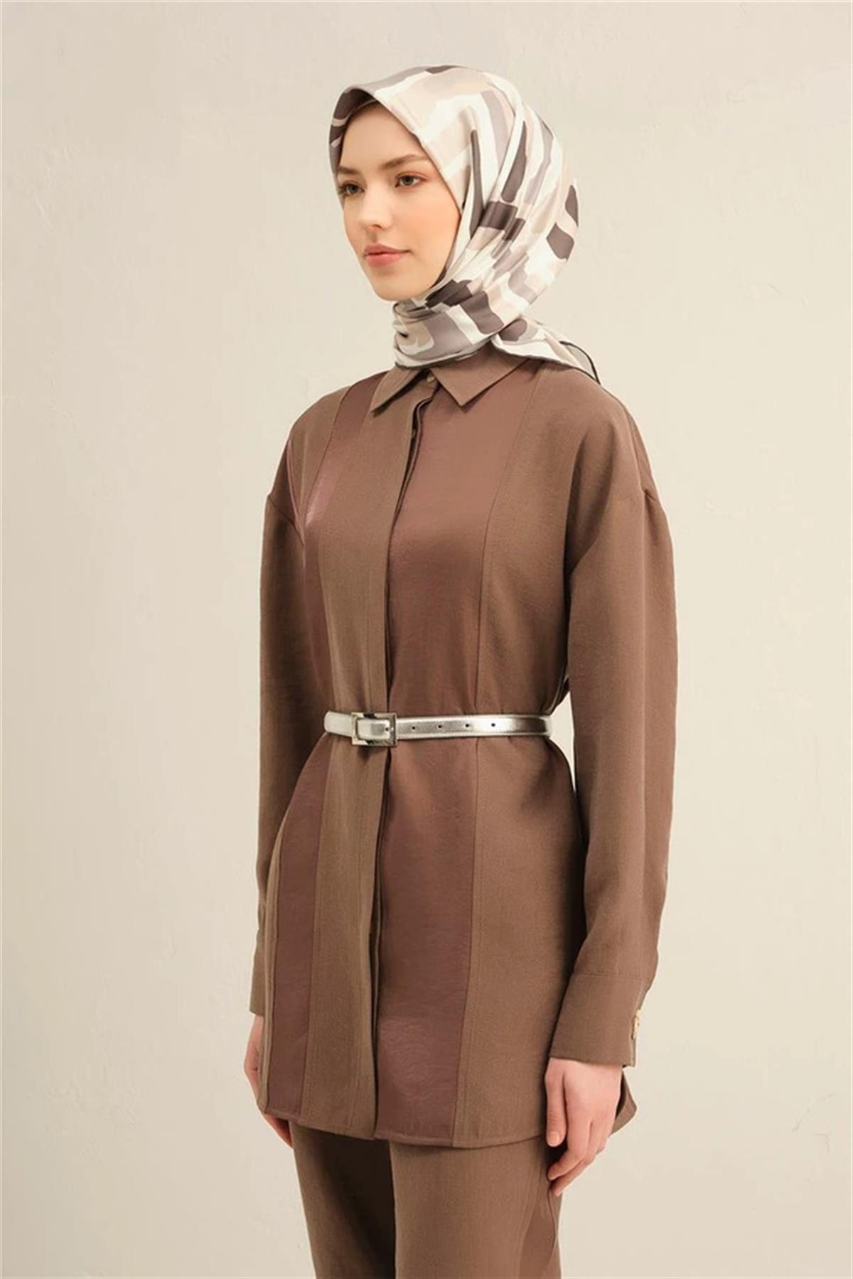 Armine Desenli Saf İpek Twill Eşarp 9303--82