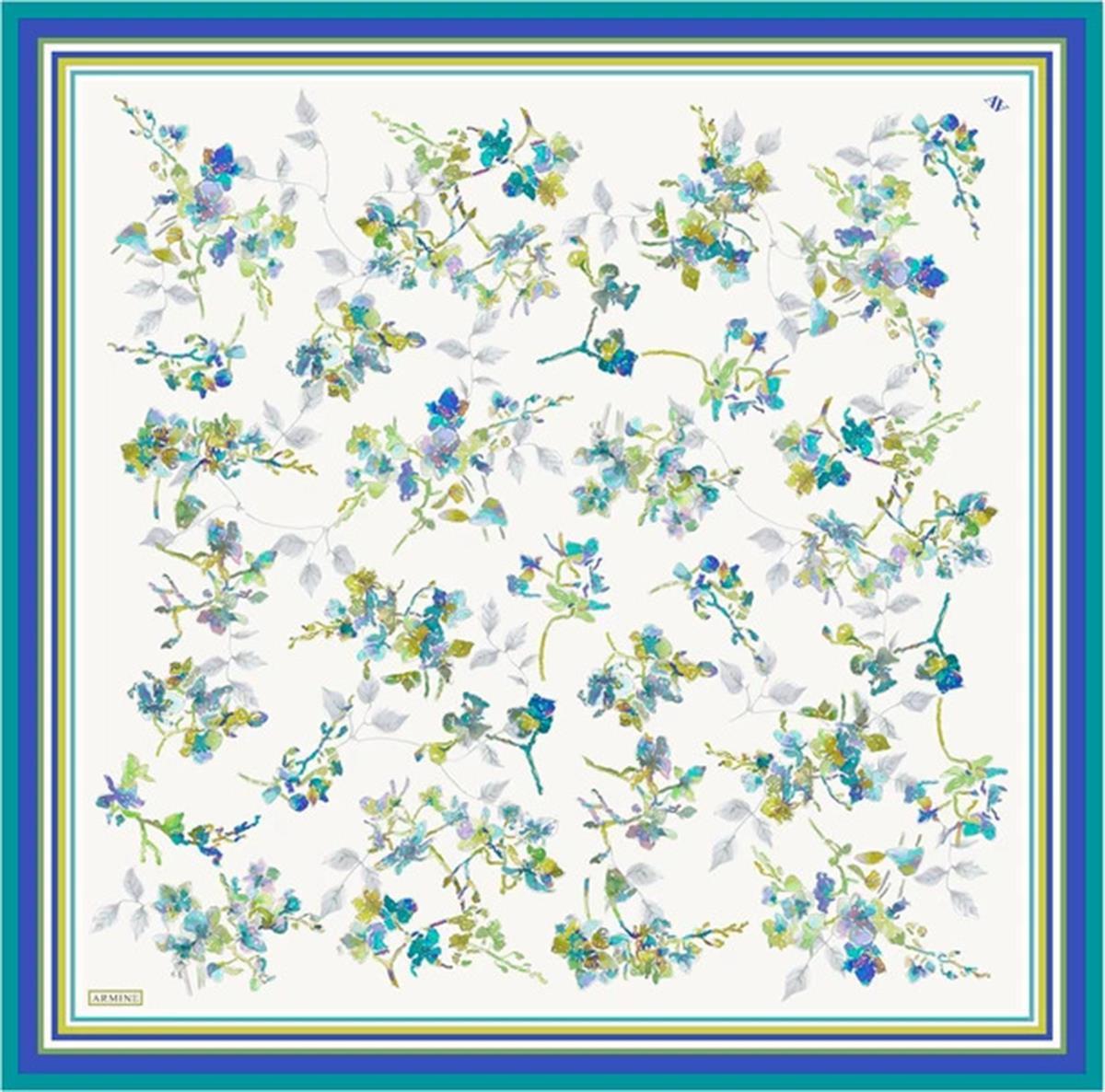 Armine Desenli Saf İpek Twill Eşarp 9316--02