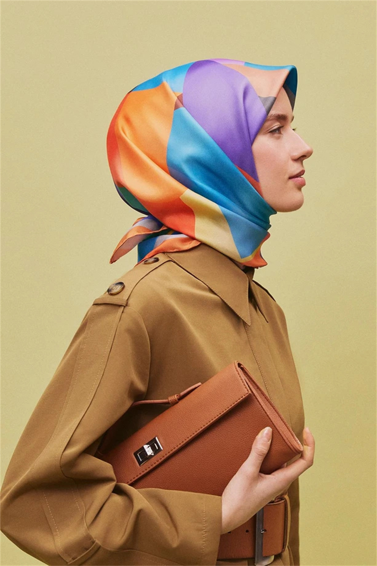 Armine Desenli Saf İpek Twill Eşarp 9331--82