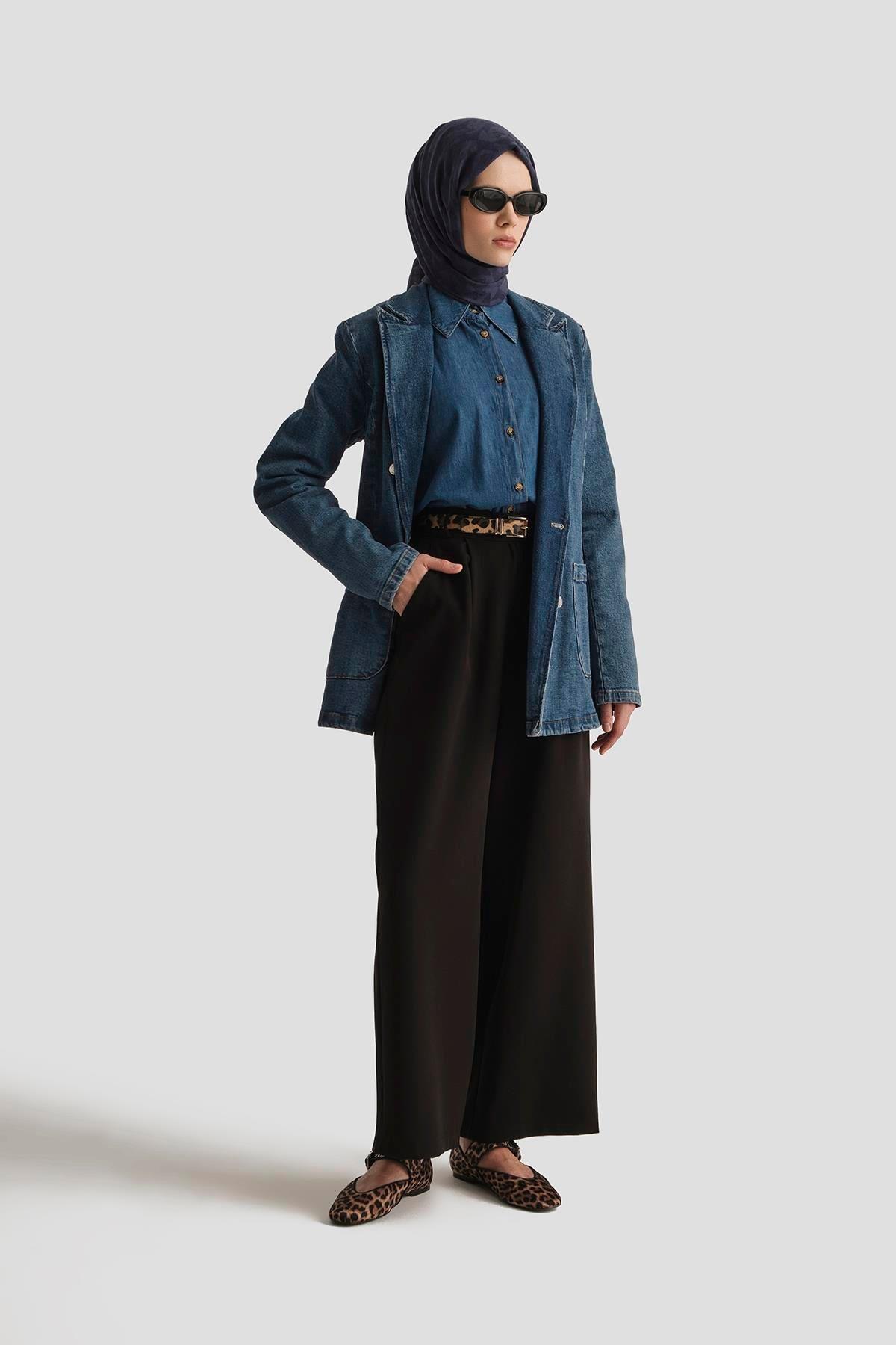 ARMİNE TREND Bol Paça Pantolon Siyah 25YT210
