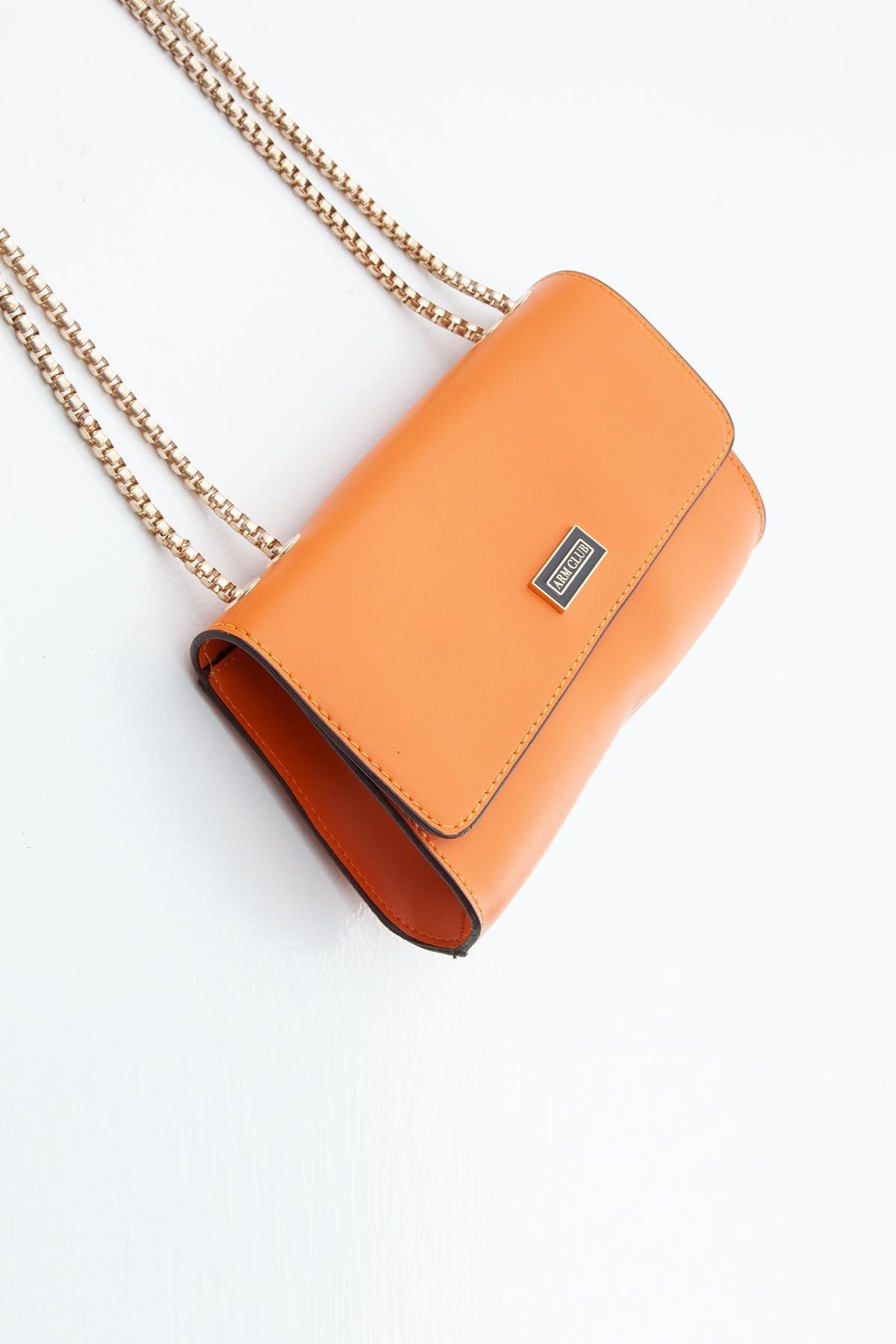 ARMİNE TREND Çıt Çıtlı Zincir Askılı Çanta Orange 23AC026