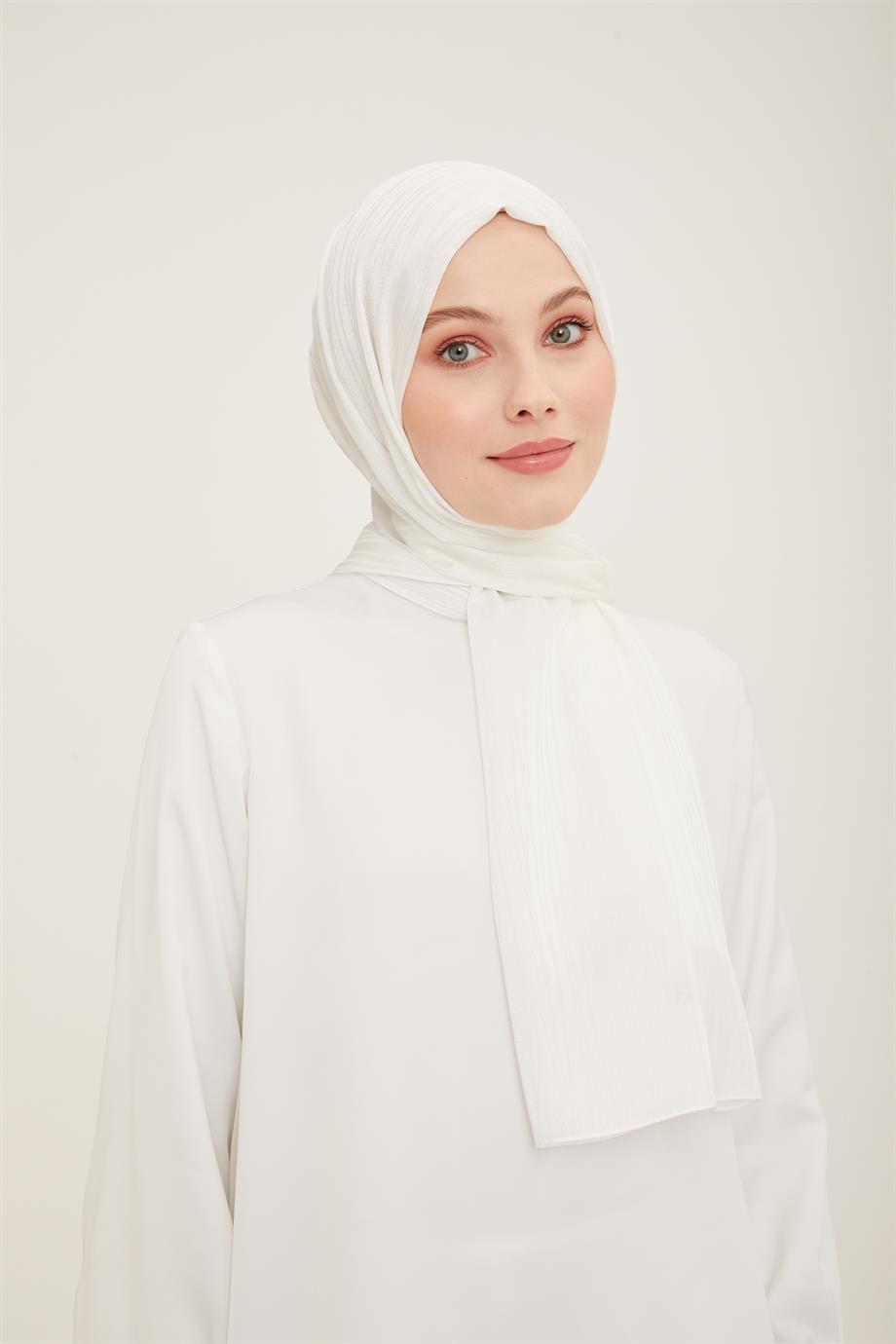 ARMİNE TREND Ekru Polyester Şal-21198