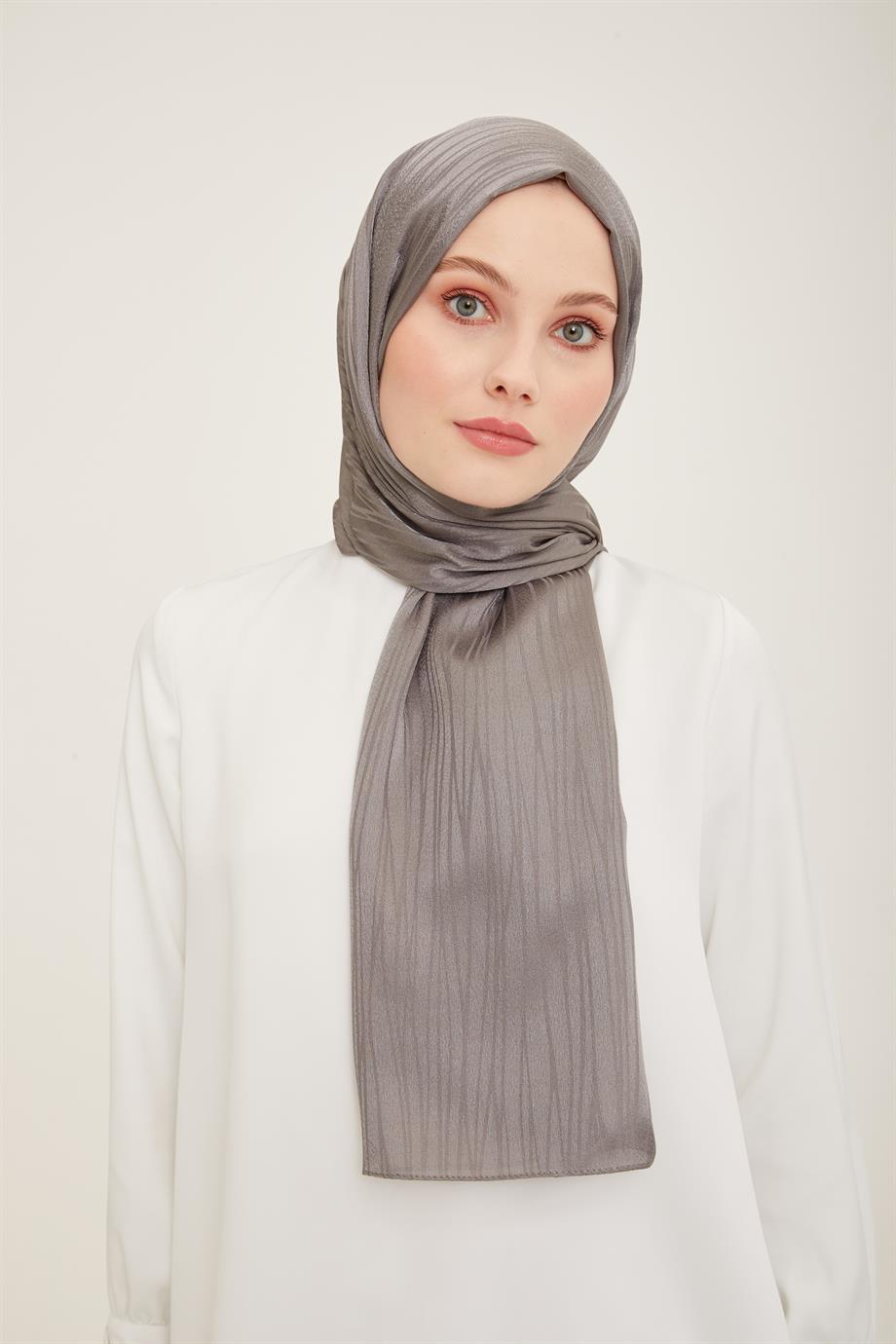 ARMİNE TREND Gri Polyester Şal-21235