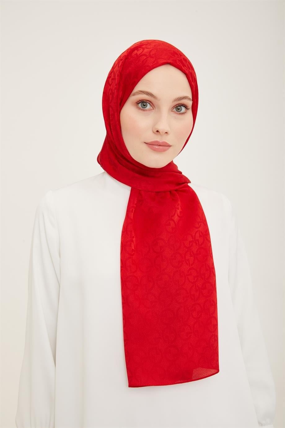 ARMİNE TREND Kırmızı Polyester Şal-21096