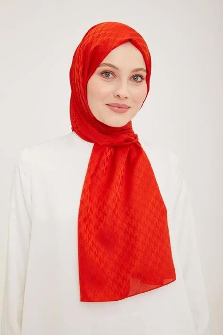 ARMİNE TREND Kırmızı Polyester Şal-21219