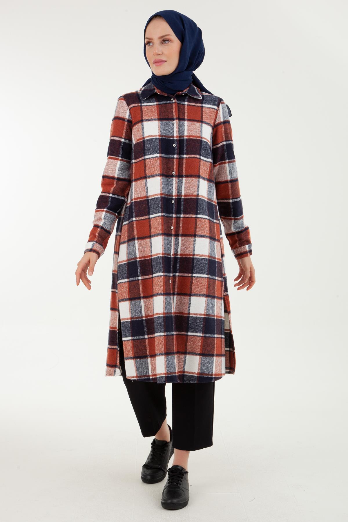ARMİNE TREND Oduncu Model Tunik-Kiremit 23KT410